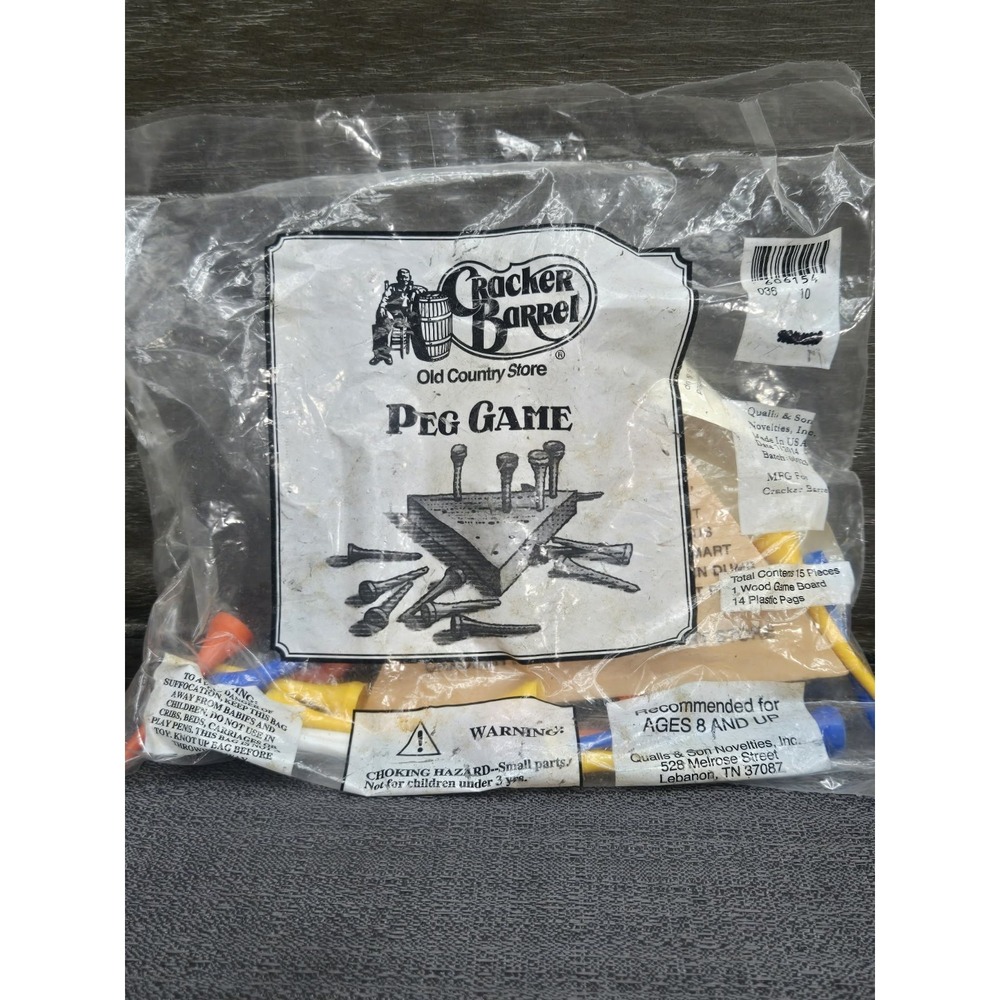 Cracker Barrel Wooden Peg Game Factory Sealed New Travel Puzzle Made in USA